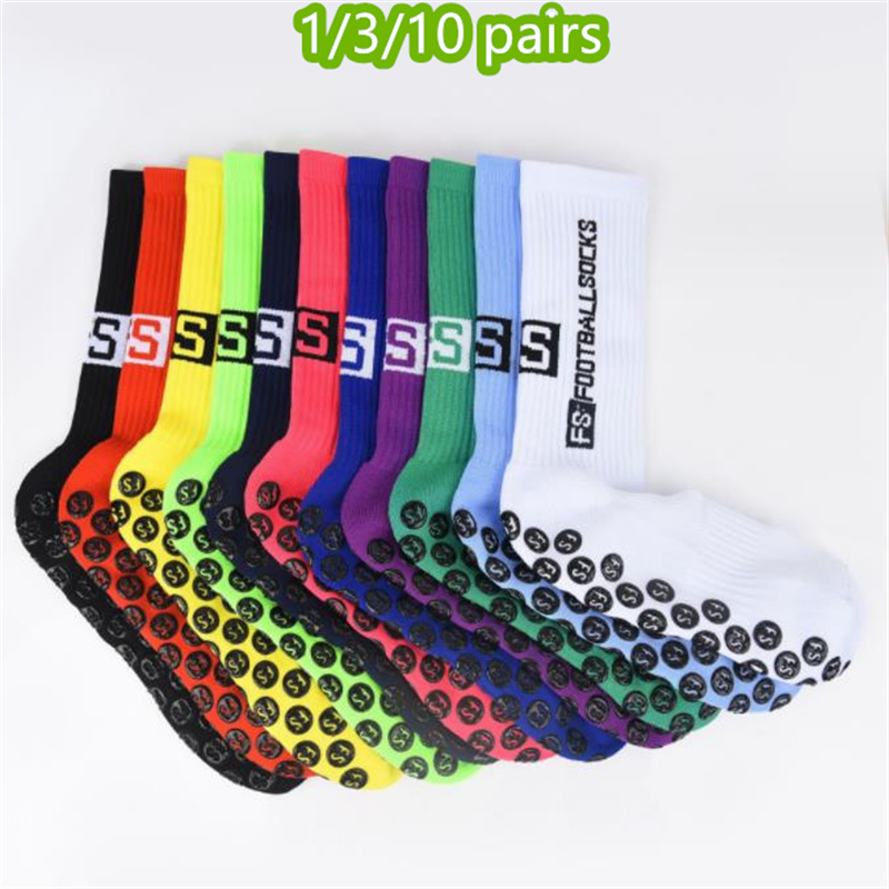 Mountain Biking Socks - 1/3/10 pairs fessional Non-slip Football Socks