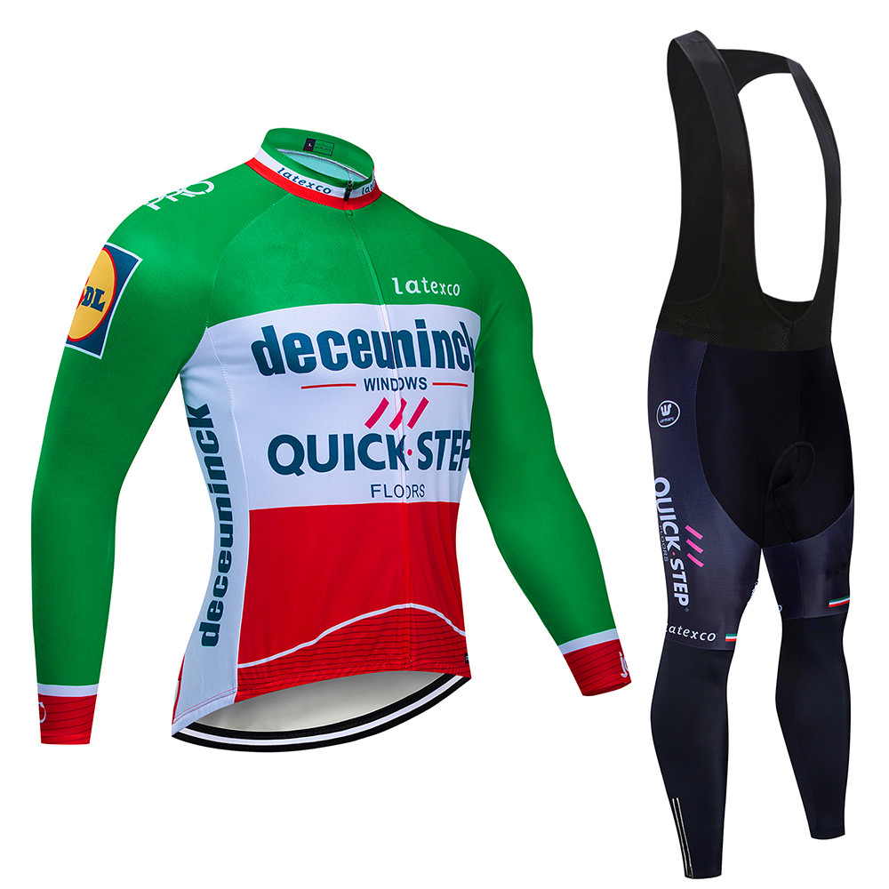 Mountain Biking Long Sleeve Shirt - Quick step Cycling Jersey Set Long