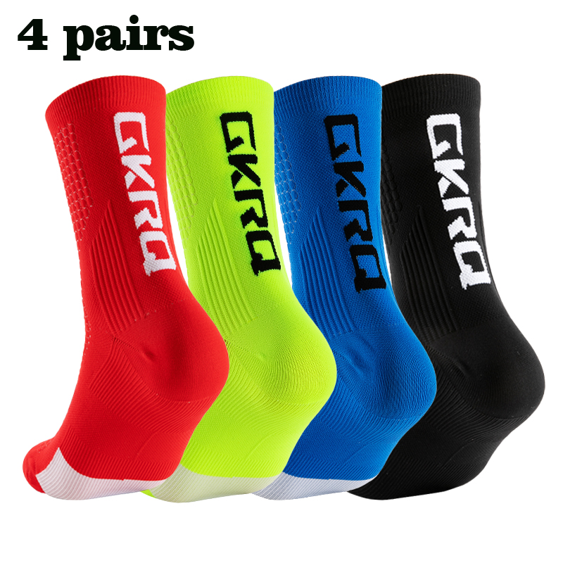 Mountain Biking Socks - GKRQ 4pairs 2025 New Cycling Socks