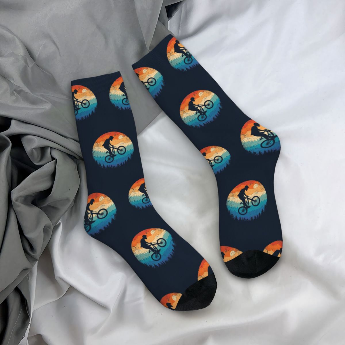 Funny Crazy Sock for Men Mount - Mountain Biking Socks ulasan dan harga
