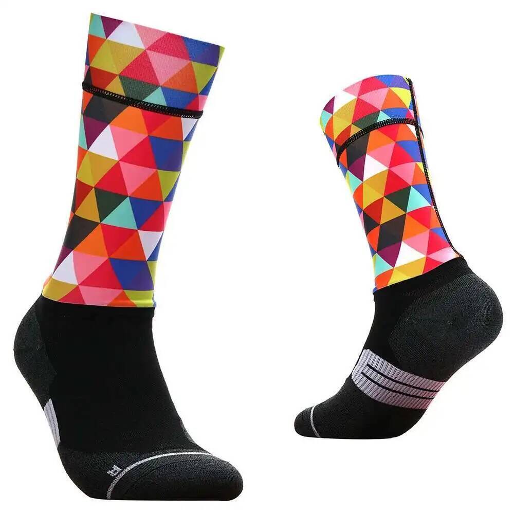 Vibrant Geometric Cycling Sock - Mountain Biking Socks ulasan dan harga