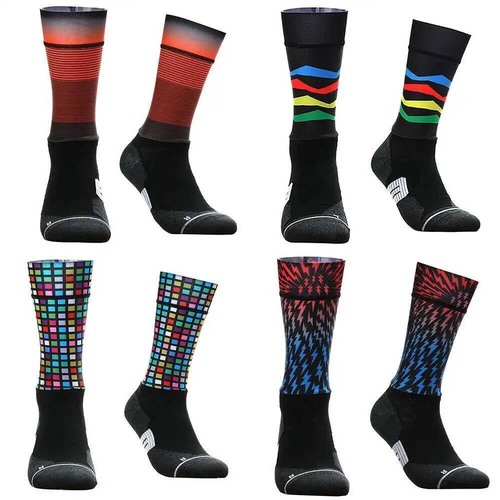 Vibrant Geometric Cycling Sock - Mountain Biking Socks ulasan dan harga